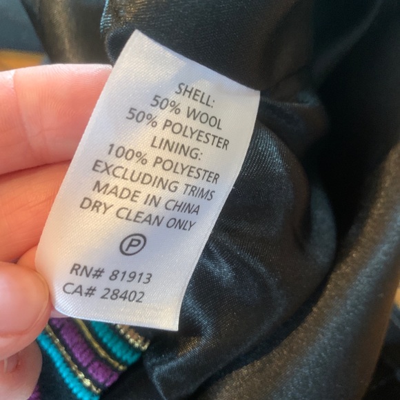 Plenty Tracy Reese Embroidered Wool Long Winter Coat Size 10 Black - Picture 5 of 7